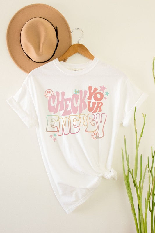 Check Your Energy Oversized Graphic Tee