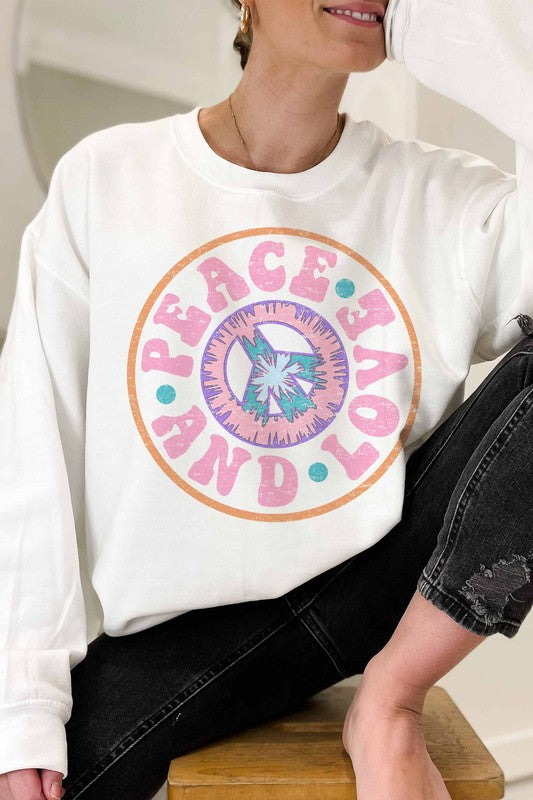 Peace & Love Graphic Pullover
