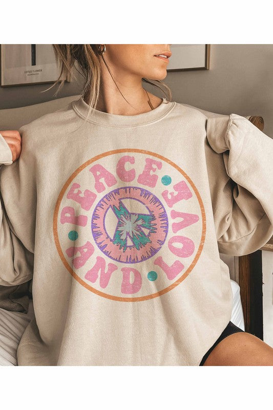 Peace & Love Graphic Pullover