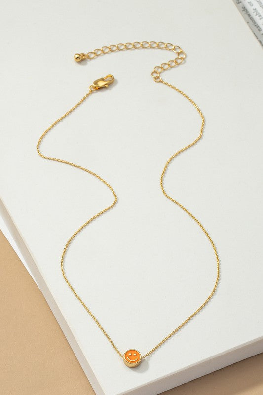 Mini smiley face pendant necklace