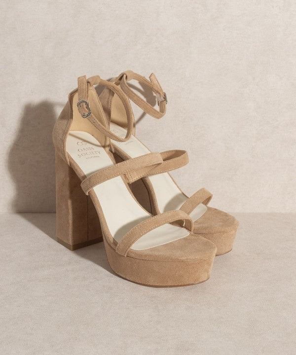 
                      
                        Raelynn  Suede Platform Heels
                      
                    