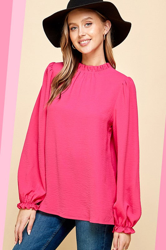 Sarah Mock Neck Blouse