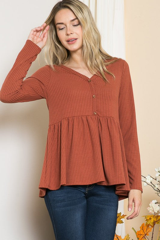 Charlie Textured Babydoll Top