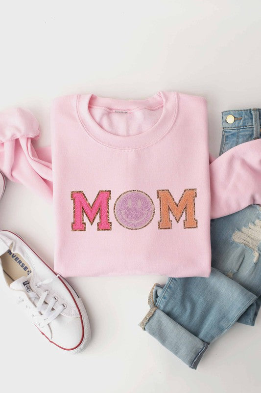 Mom Smiley Graphic Pullover