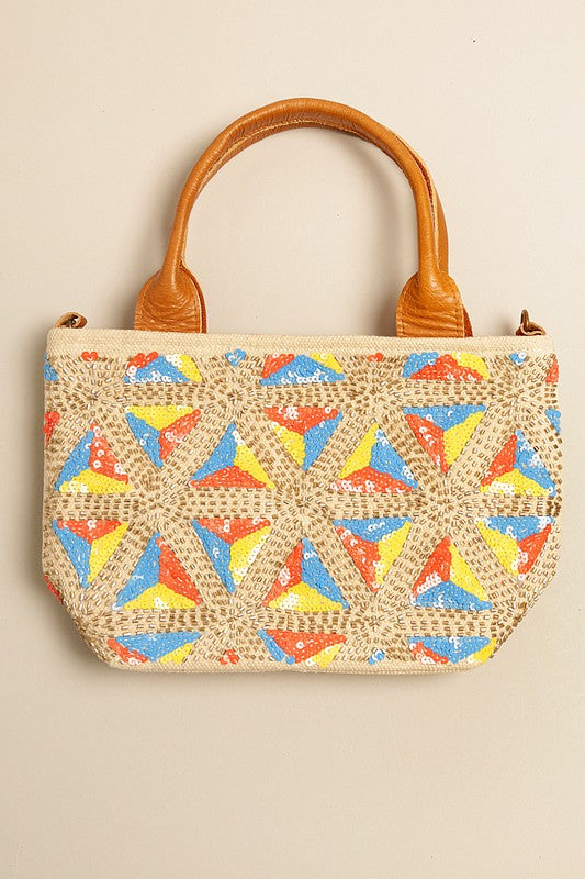 Abstract Pattern Tote Bag with Strap