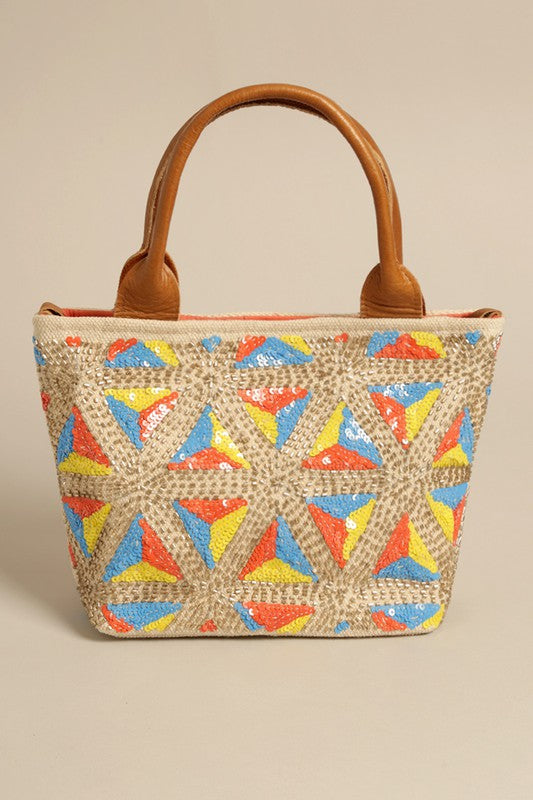 Abstract Pattern Tote Bag with Strap