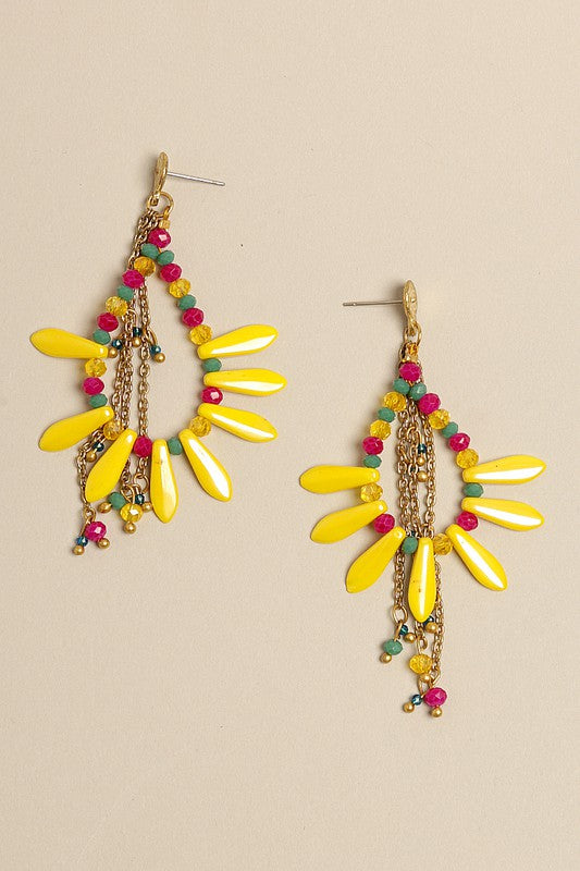 Colorful Fiesta Teardrop Beads Drop Earring