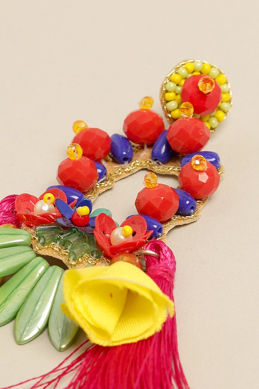 Load image into Gallery viewer, Tropical Fiesta Tassel Earrings
