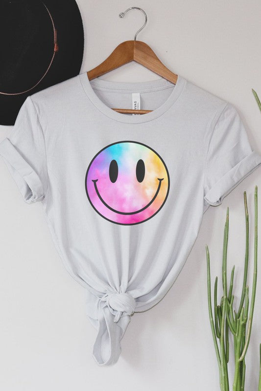 Tie Dye Smiley Graphic Tee