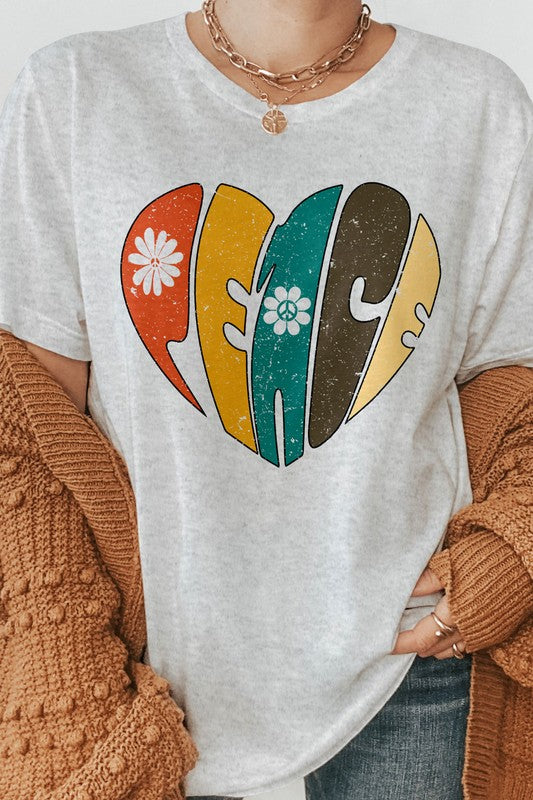 Peace Retro Heart Graphic Tee