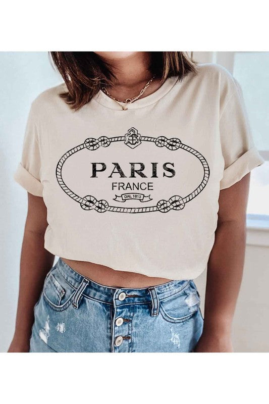 Paris France Rope Detail Graphic Tee