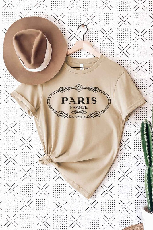 Paris France Rope Detail Graphic Tee