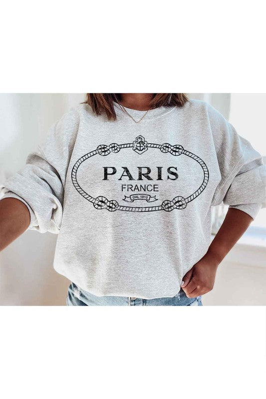 Load image into Gallery viewer, Paris France Rope Detail Graphic Pullover - Plus
