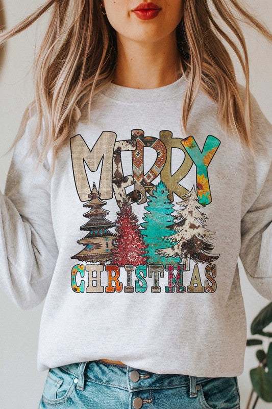 Western Merry Christmas Graphic Pullover