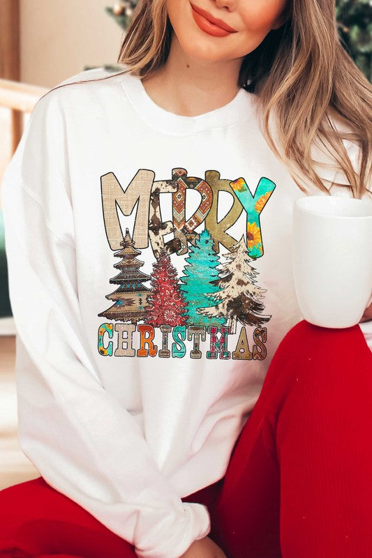 Western Merry Christmas Graphic Pullover