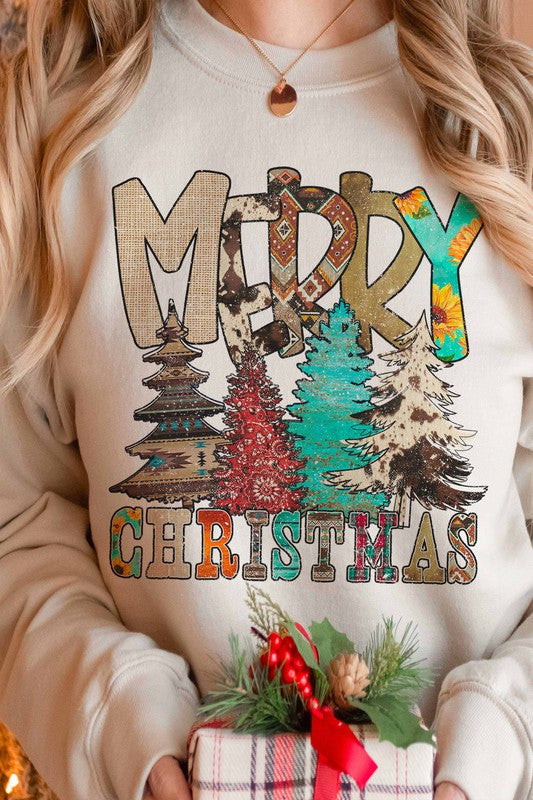 Western Merry Christmas Graphic Pullover