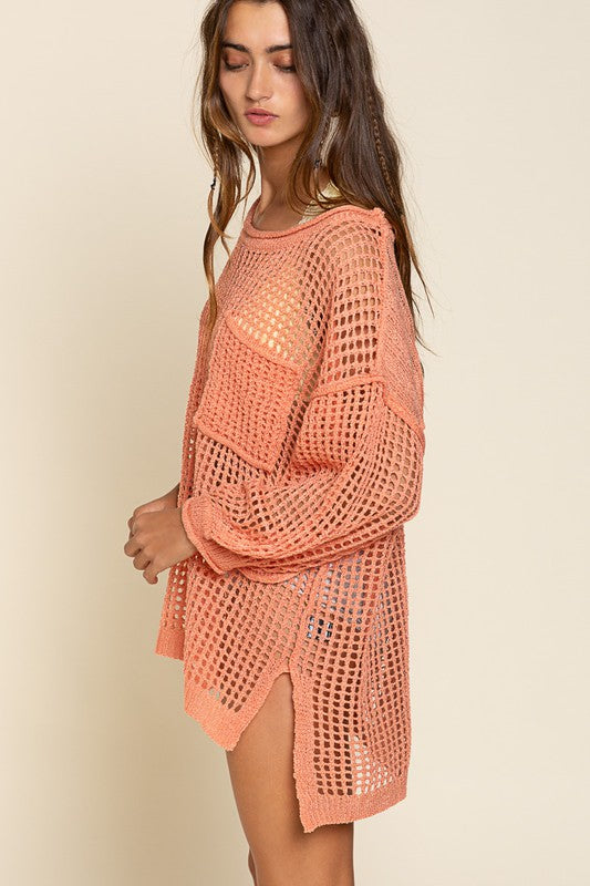 Sheer Mesh Light-Weight Sweater