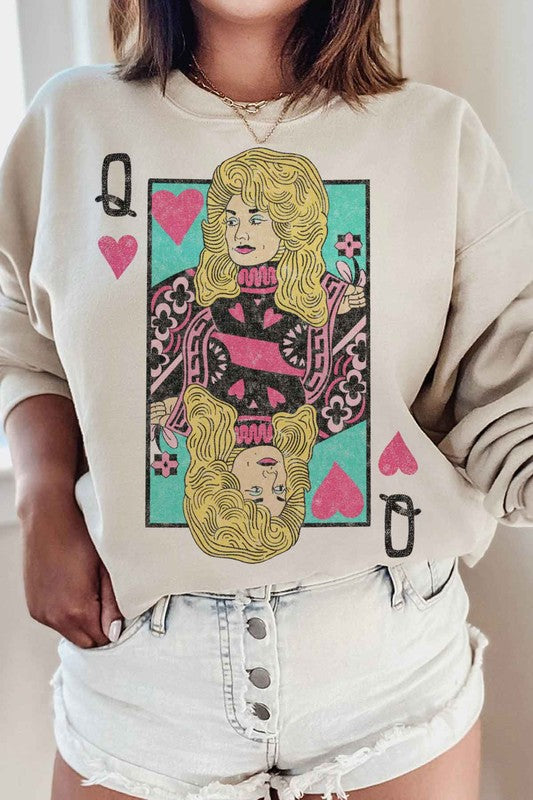 Dolly Queen of Hearts Graphic Sweatshirt Plus