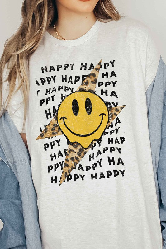 
                      
                        Leopard Lightening Bolt Happy Face Graphic Tee Plus
                      
                    