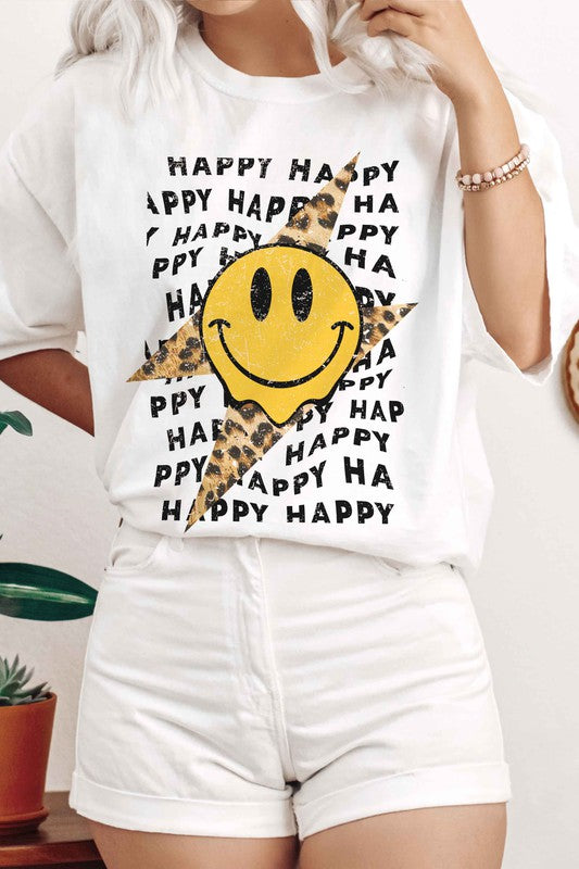 
                      
                        Leopard Lightening Bolt Happy Face Graphic Tee Plus
                      
                    