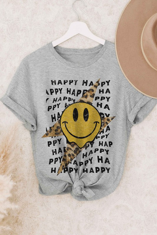 
                      
                        Leopard Lightening Bolt Happy Face Graphic Tee Plus
                      
                    