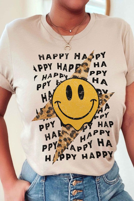 
                      
                        Leopard Lightening Bolt Happy Face Graphic Tee Plus
                      
                    