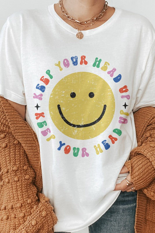 Keep Your Head Up Smiley Graphic Tee