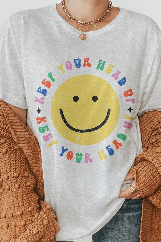 Keep Your Head Up Smiley Graphic Tee