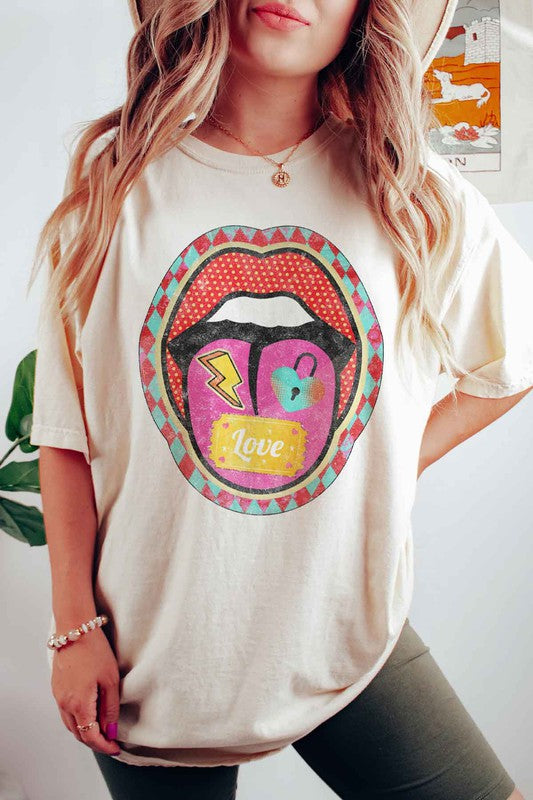 Load image into Gallery viewer, Retro Lip Valentine&amp;#39;s Graphic Tee
