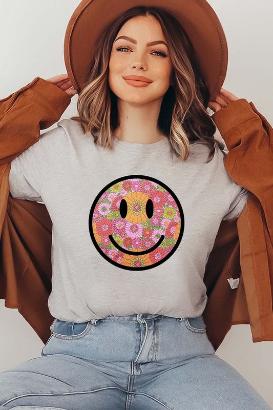 Load image into Gallery viewer, Boho Happy Face Graphic Tee
