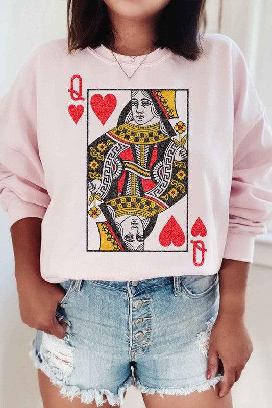 Queen of Hearts Graphic Sweatshirt Plus