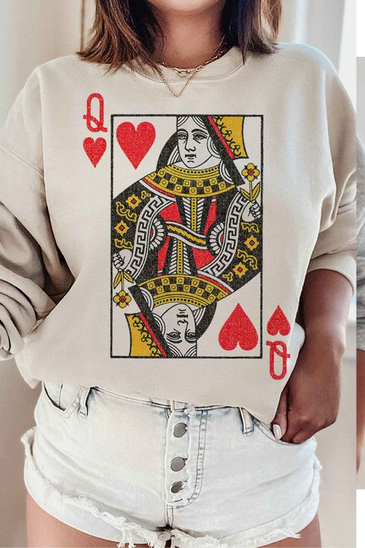 Queen of Hearts Graphic Sweatshirt Plus