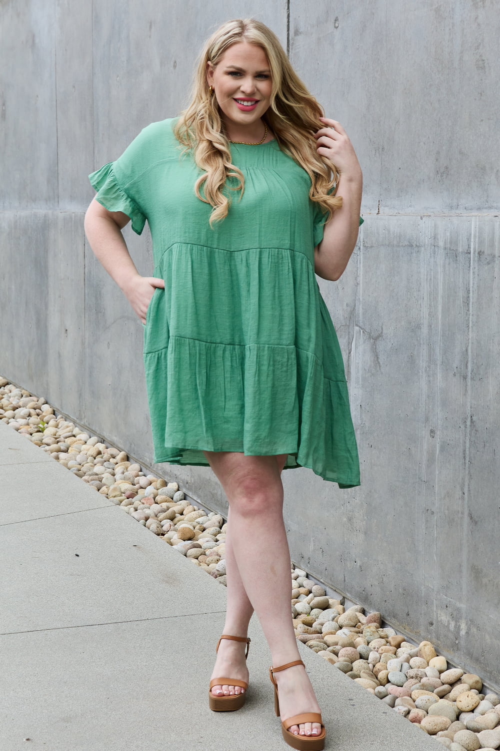 Haydyn Textured Woven Babydoll Dress