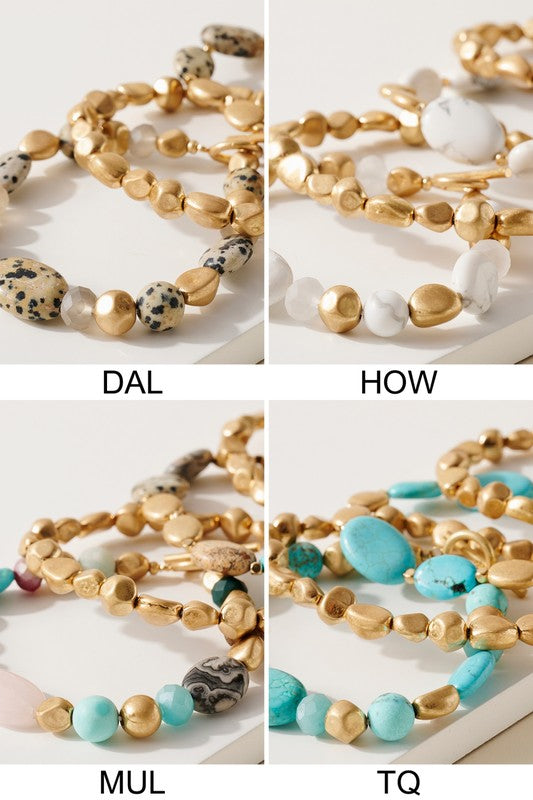 Load image into Gallery viewer, Stone Beaded Bracelet Set
