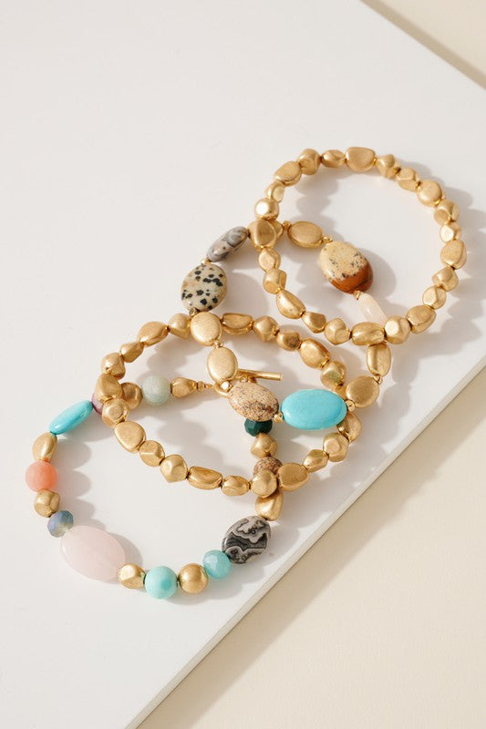 Stone Beaded Bracelet Set