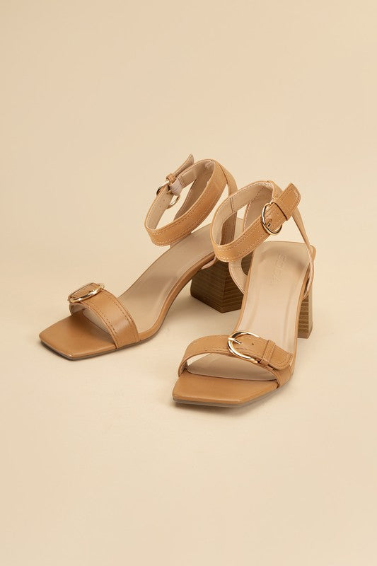 Trixie Buckle Detail Block Heel Sandals