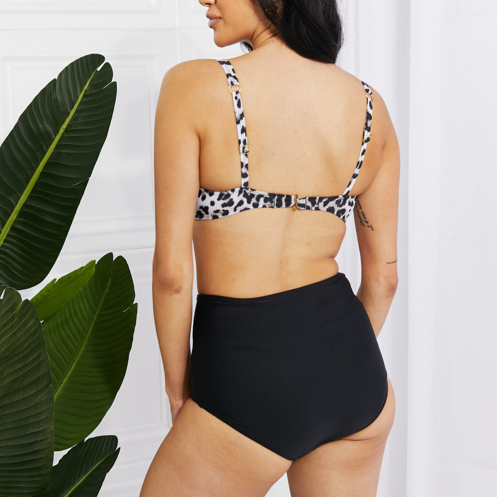 Take A Dip Twist High-Rise Bikini in Leopard