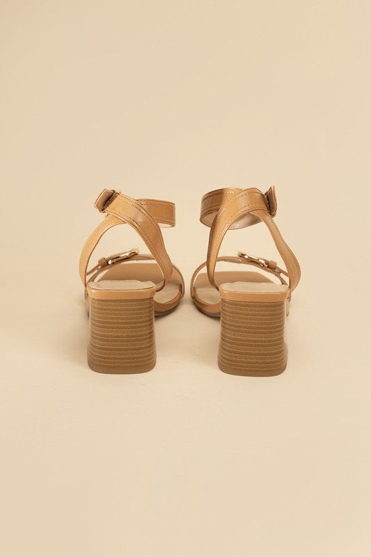 Trixie Buckle Detail Block Heel Sandals