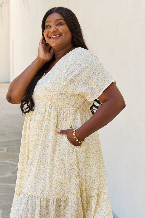 Kiara Kimono Sleeve Midi Dress in Cream