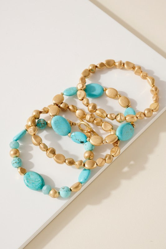 Load image into Gallery viewer, Stone Beaded Bracelet Set
