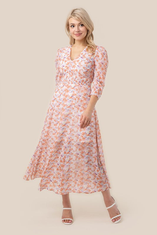 Vanessa Floral V Neck Maxi Dress