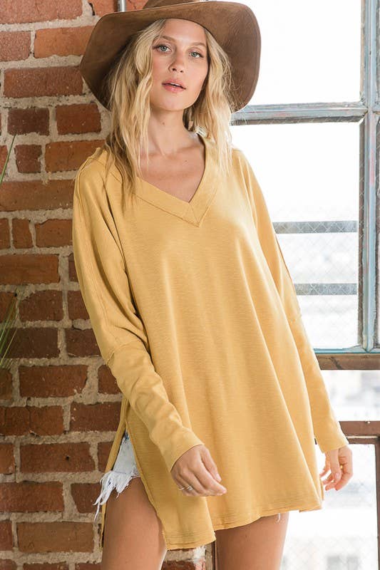 Mustard Dolman Sleeve Top