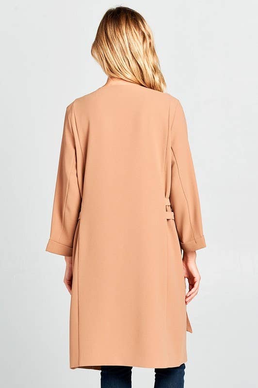 Load image into Gallery viewer, Camel Double D-Ring Duster Coat
