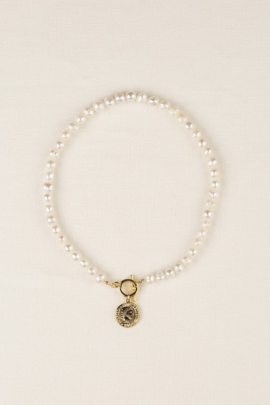 Pearl & Coin Pendant Necklace