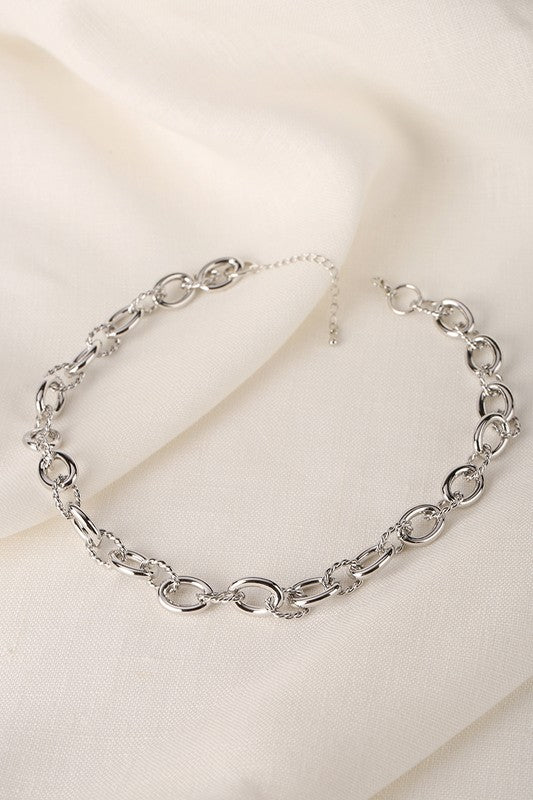 Bold chain necklace silver