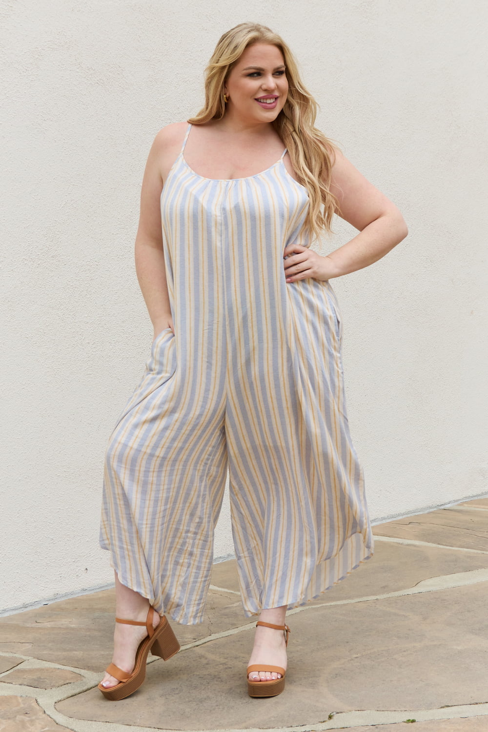 Cicilie Striped Jumpsuit with Pockets