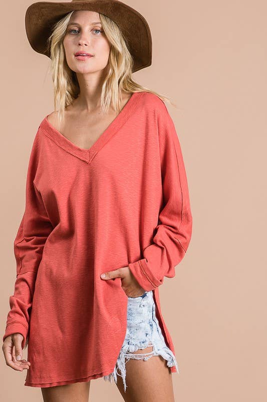 Coral Dolman Sleeve Top