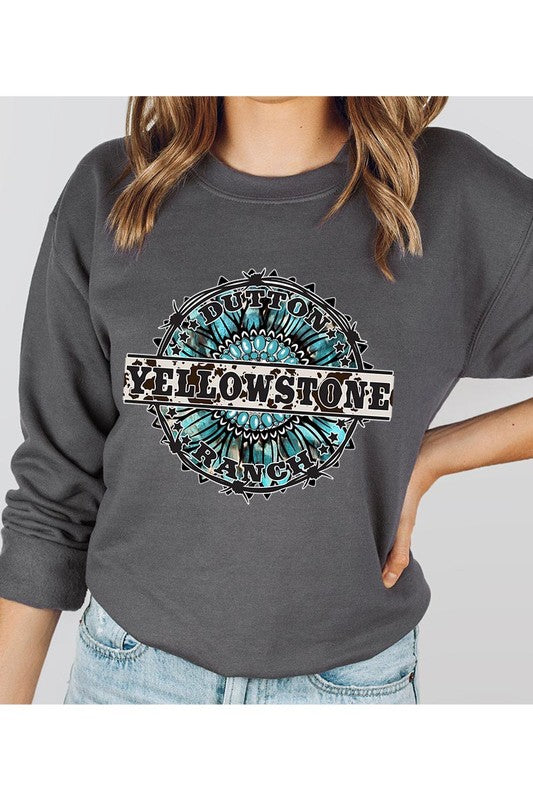 Load image into Gallery viewer, Turquoise Yellowstone Graphic Pullover

