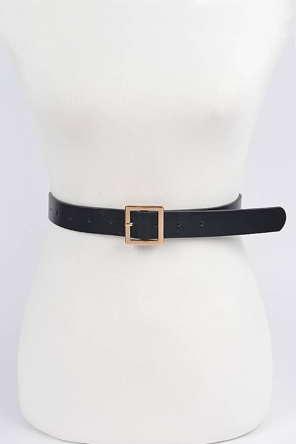 Black Faux Leather Belt