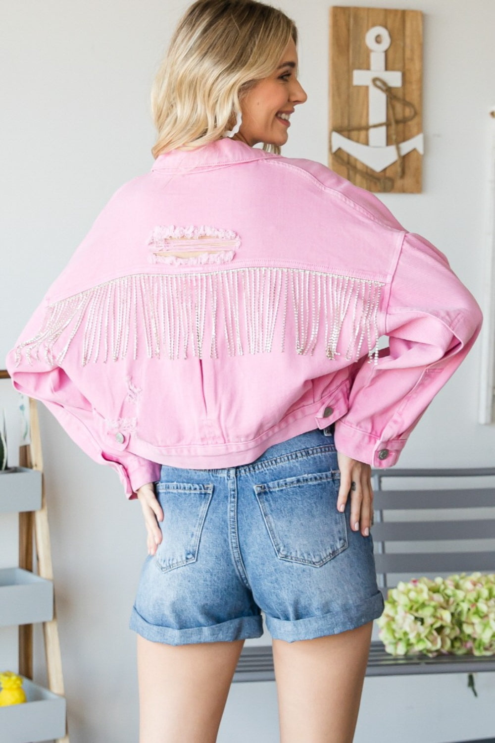Fringe Distressed Button Up Denim Jacket – The Spotted Phoenix